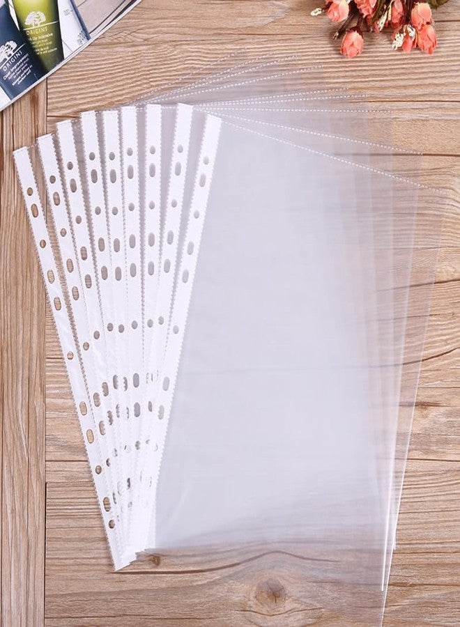 Ragyzity A4 Punched Pocket, Sheet Protectors, 100 Pages Clear Sheet Protectors for Binders, Heavy Duty Plastic Page Protectors Sheet Reinforced 11-Hole, Top Loading Paper Protector for Home, Office - Image 3